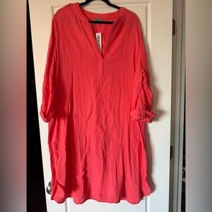 Chico's Coral Notch Neck Midi dress